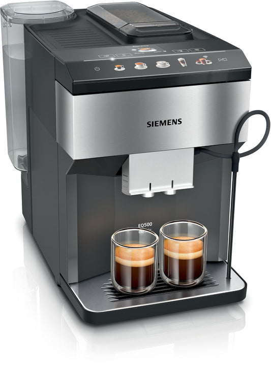 Siemens EQ500 Coffee Machine - Home Connect, AromaDouble Shot, AutoMilk Clean, CeramDrive, oneTouch DoubleCup, stainless steel/black