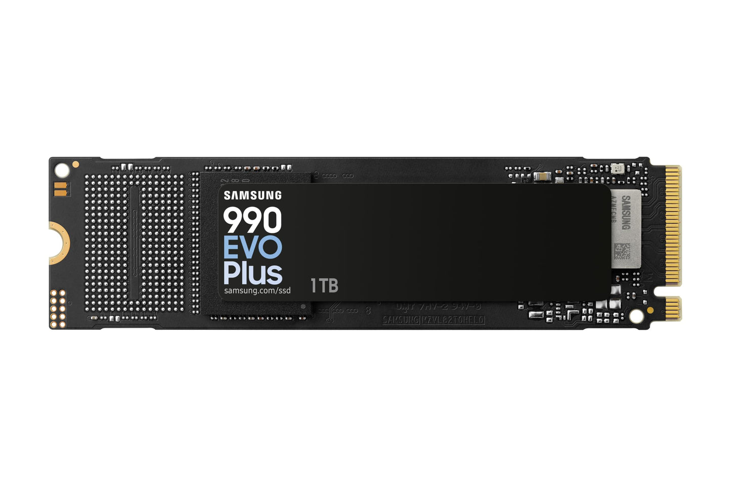 Samsung 990 EVO Plus NVMe M.2 SSD 1 TB - PCIe 4.0, 7,150 MB/s read, 6,300 MB/s write, ideal for gaming and graphics.