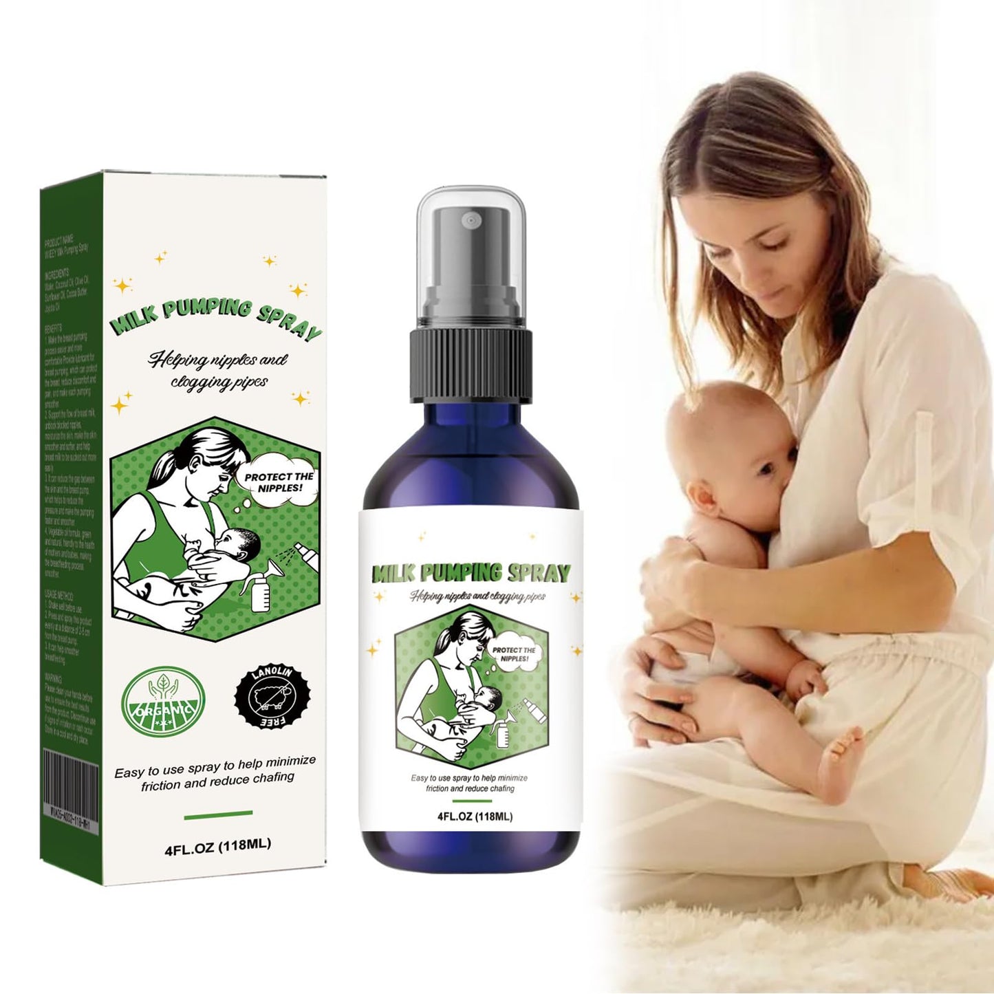 Piena pumpas aerosols 118ml, krūšu kopšanas aerosols zīdīšanai
