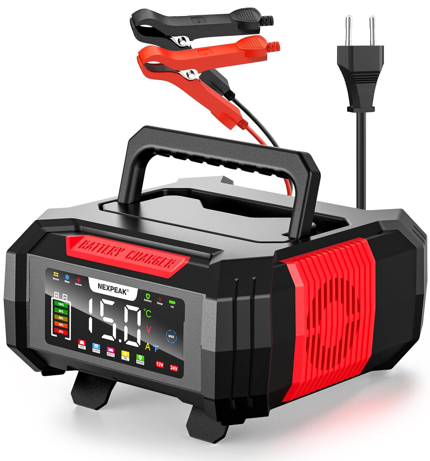 Auto akumulatora lādētājs NEXPEAK 15A 12V 24V LiFePO4