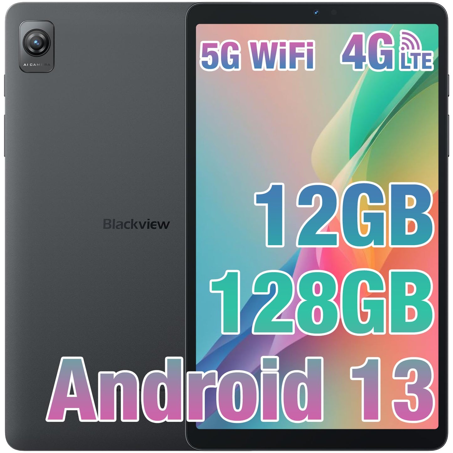 PRITOM 10 collu planšetdators - Android 10 planšetdatori ar 4GB(+2GB paplašināms) RAM, 64GB ROM, 512GB paplašināms, Quad-Core, HD IPS ekrāns, Bluetooth, Wi-Fi planšetdators (Melns)