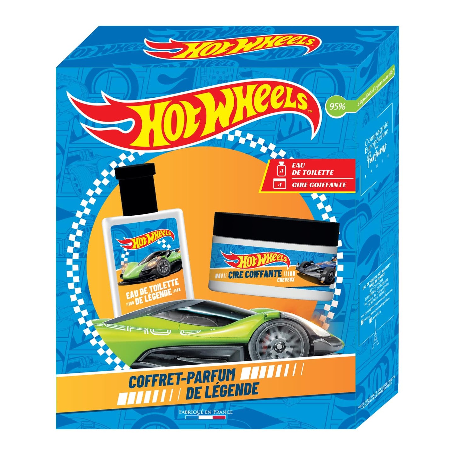 Bērnu parfīma dāvanu komplekts Hot Wheels™, eau de toilette un matu vasks, koksnes-muskusa aromāts