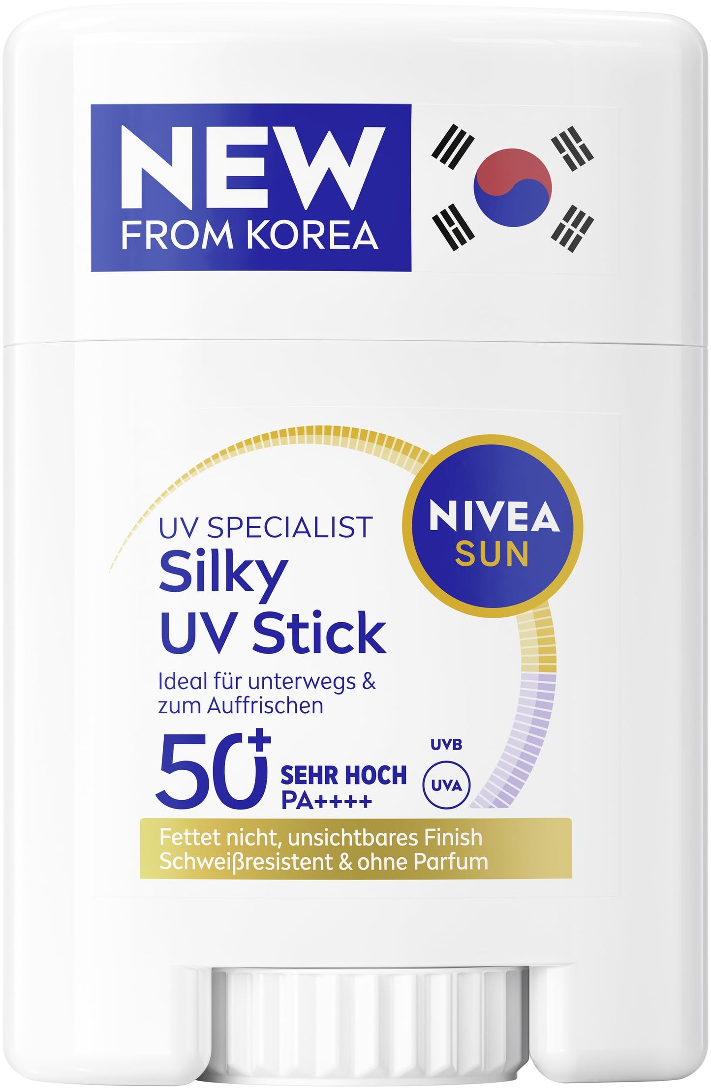 Saules aizsargstiks NIVEA SUN UV Stick LSF 50+ (15 g), ultralegs sejas saules aizsardzības stiks, ar korejiešu stick tehnoloģiju, Breathable UV Specialist Silky (15 g)
