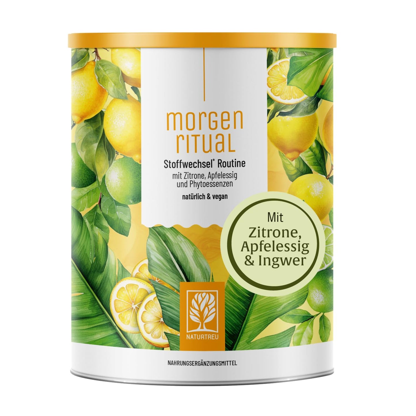 NATURTREU® 150 g dzēriena pulveris ar citronu, ābolu etiķi un ingveru