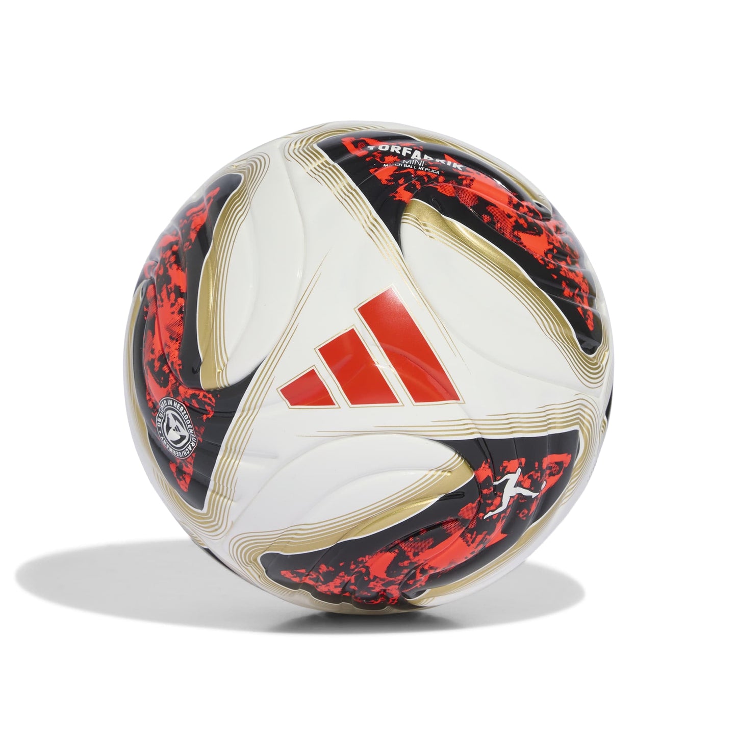 Futbola bumba adidas Unisex Bundesliga 26/27 Torfabrik Mini Recreation Ball, White/Black/solar red, 1
