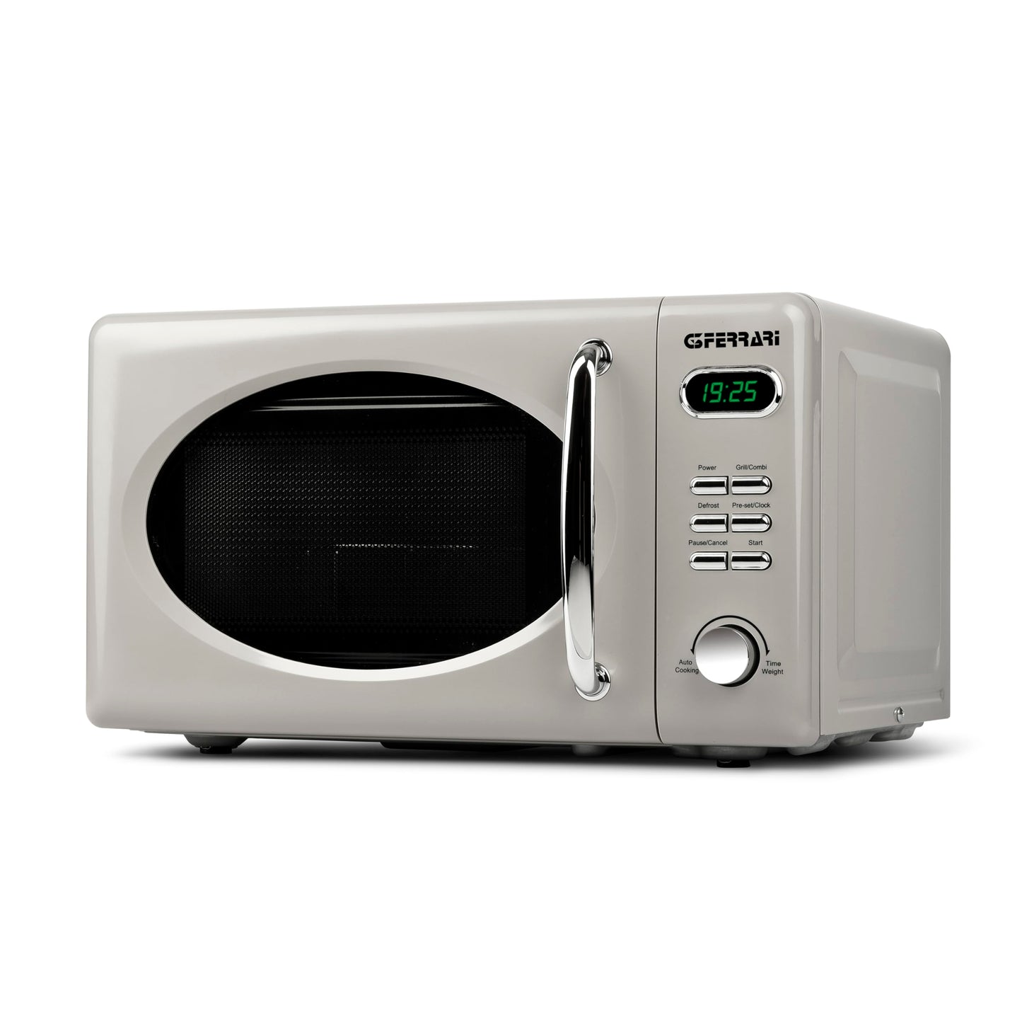 G3 Ferrari Sapormio Vintage G10155 Mikrovēlne Vintage ar digitālo kombināciju, 1150 W, 20 litri, 8 programmas, 4 gatavošanas režīmi, ieskaitot piederumus, taimeris 60 minūtes, krīts