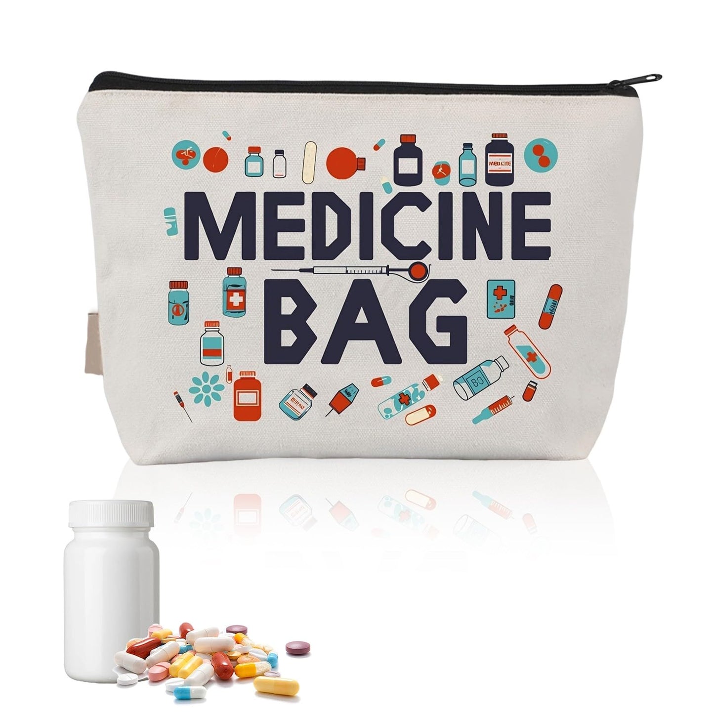 Medicīnas soma MNYXIS, ceļojumu aptieciņas soma, pirmās palīdzības soma, tukša medicīnas uzglabāšanas soma, pārnēsājama mājai, skolai, birojam, āra aktivitātēm un ceļojumiem (23 * 17CM)