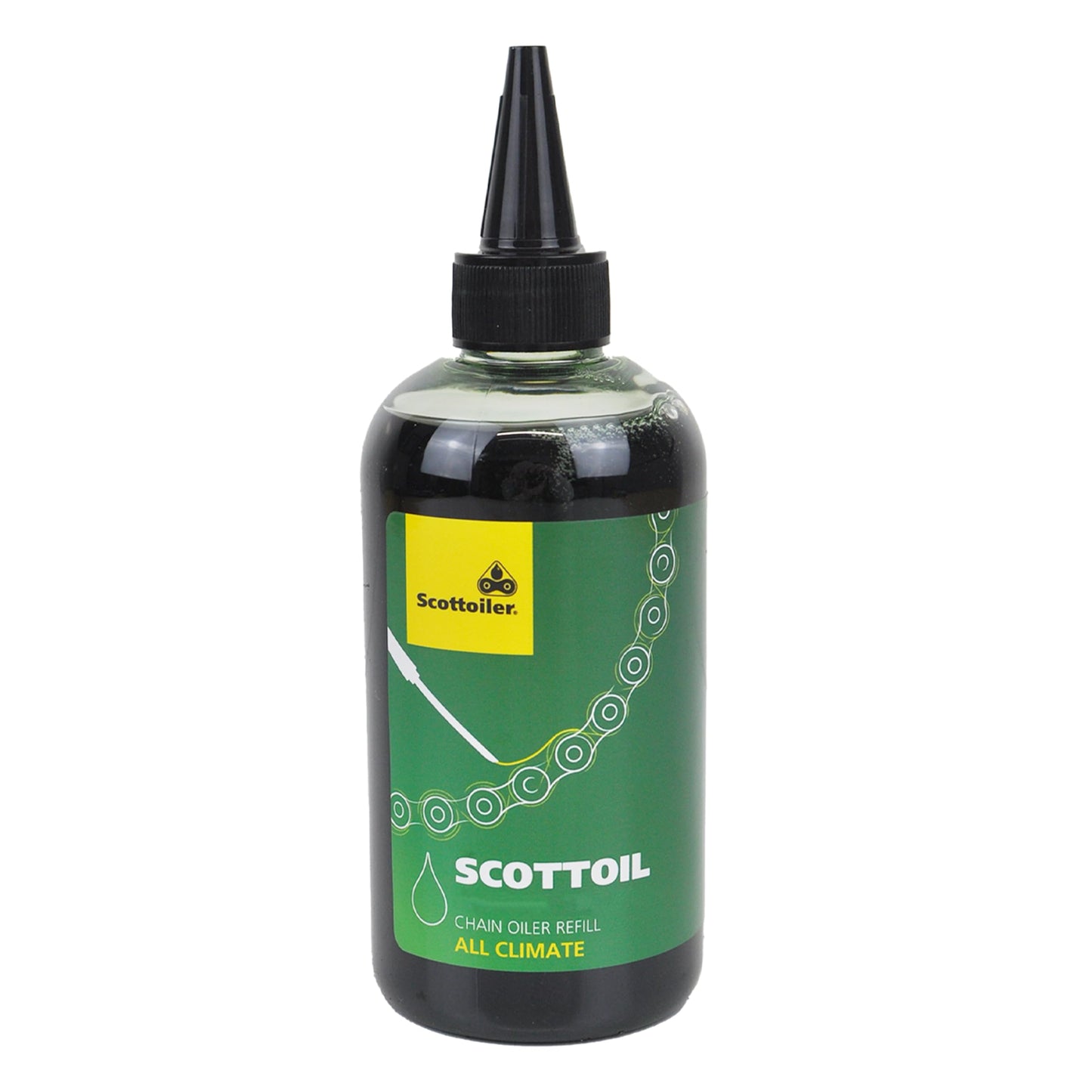 Motoreļļa ķēdei Scottoiler Scottoil motociklam, 250 ml, bioloģiski noārdāma, zaļa