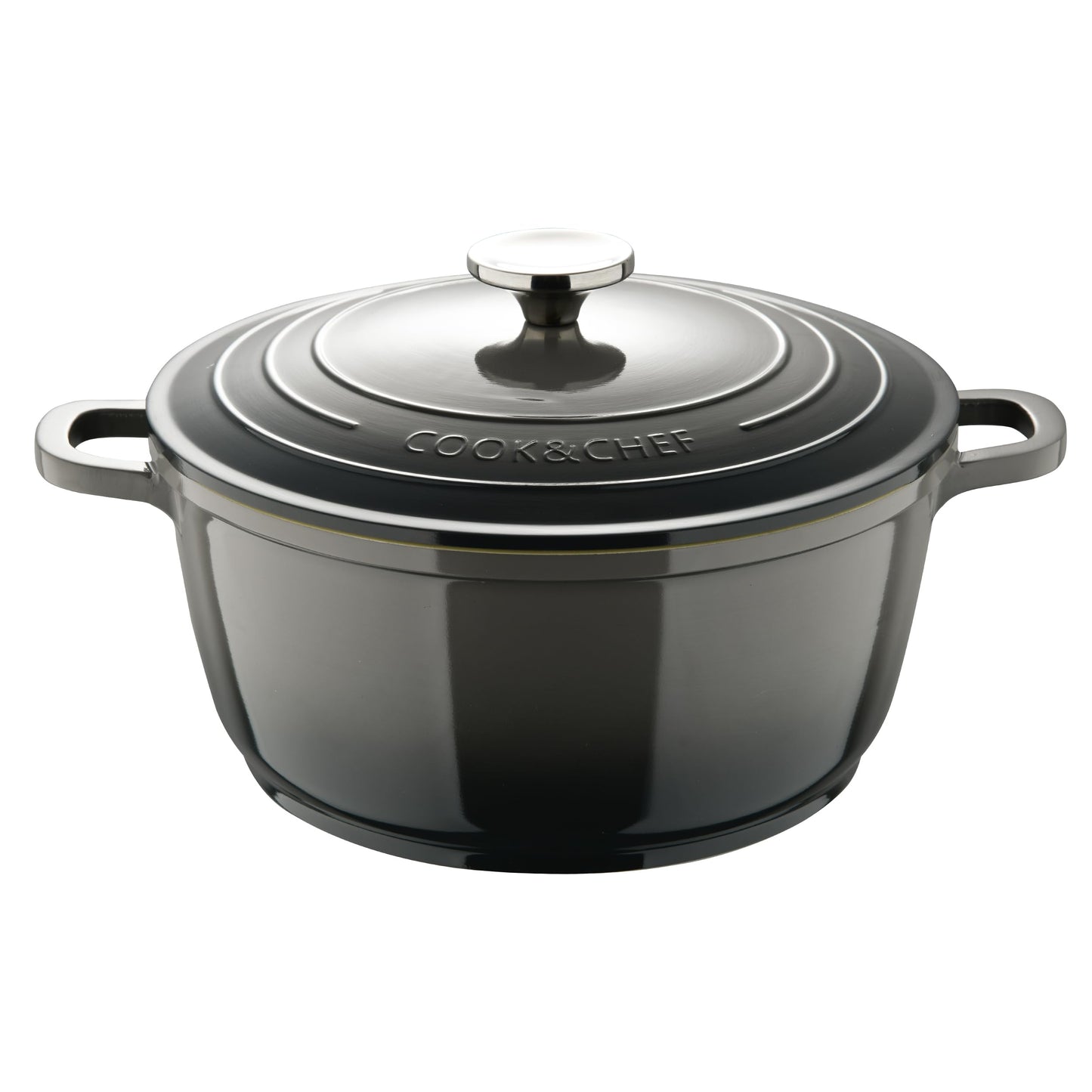 BERGNER E Xcalibur Grey – 20 cm canco pot with melted aluminum, cream interior, gray exterior, induction base, stainless steel