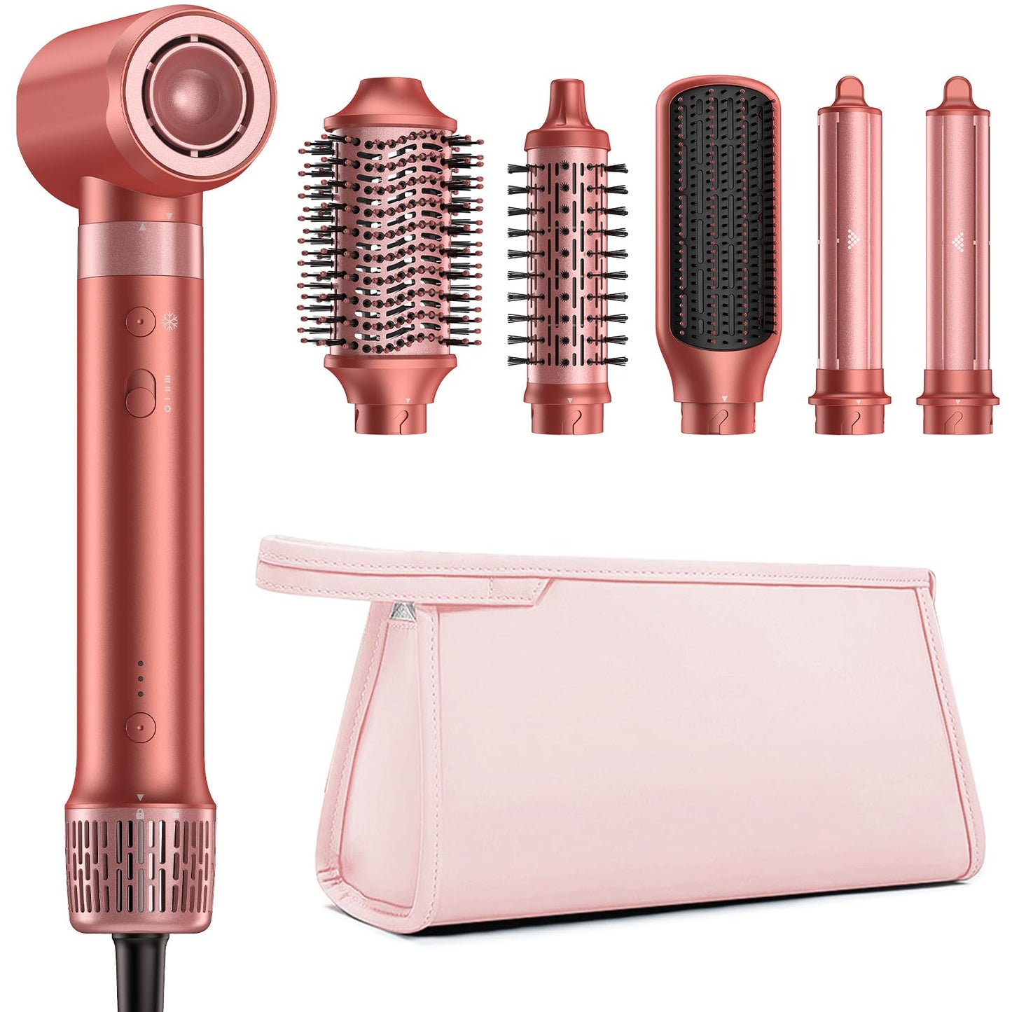 HITTIONA 6-in-1 Airstyler, hairstyler ar Auto-Wrap lokšķēri un jonu fēnu