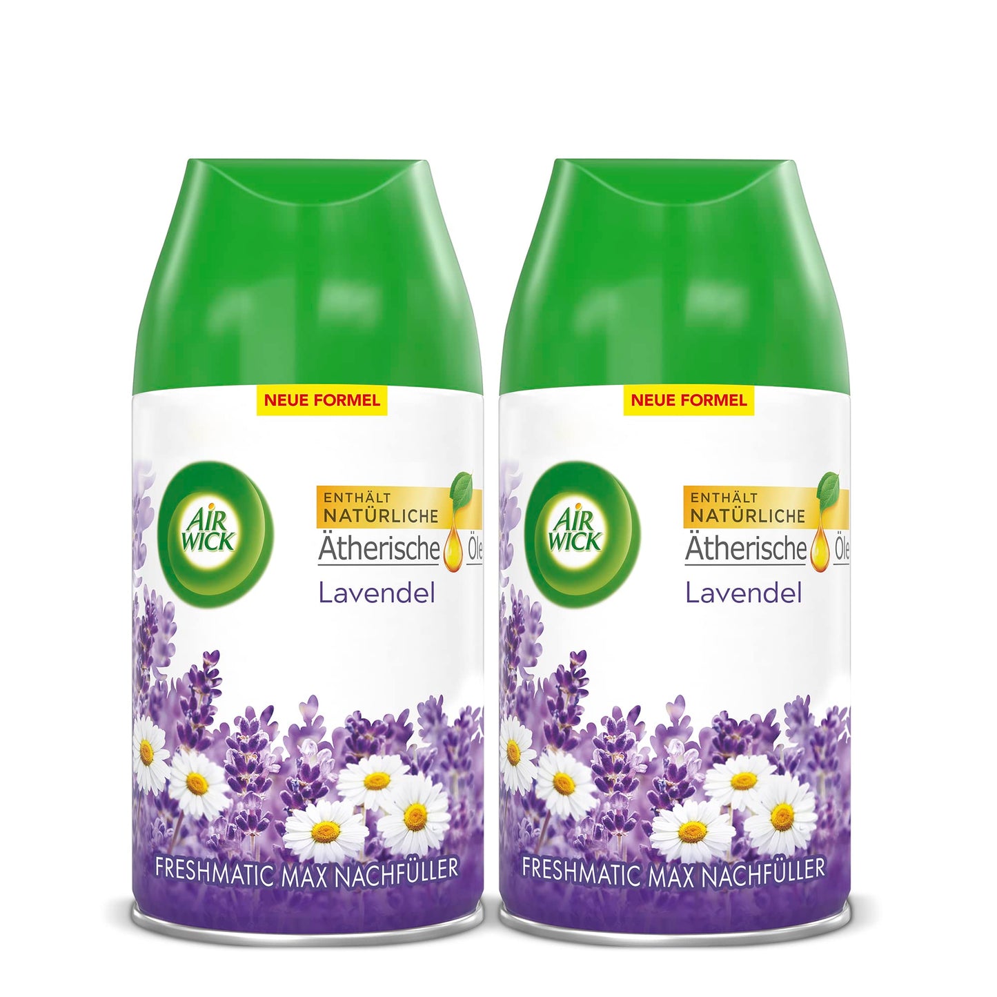 Air Wick Freshmatic Max DUO telpu aerosols, uzpildes Air Wick Freshmatic Max, lavandas aromāts, 2 x 250 ml
