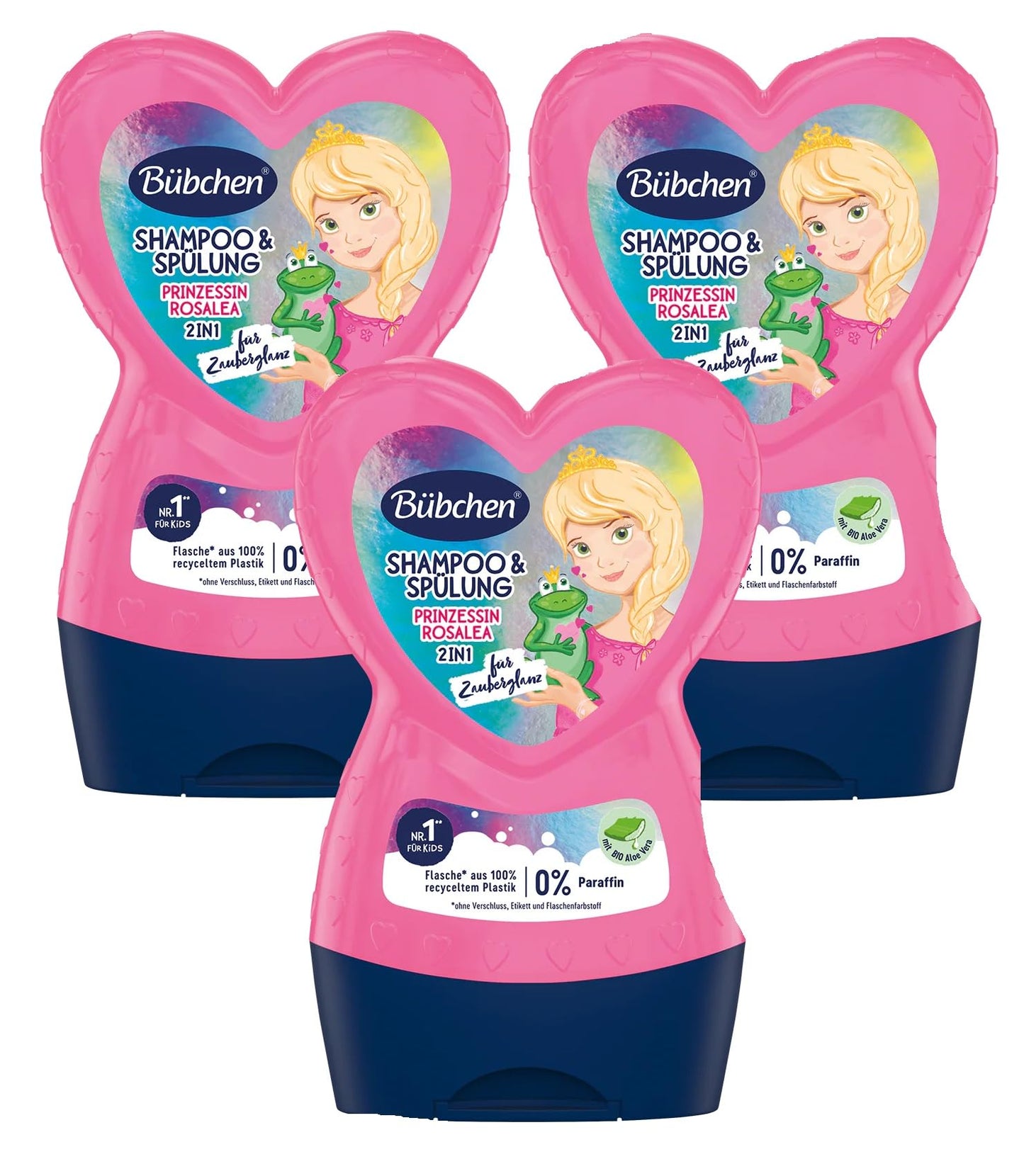 Bübchen KIDS šampūns un kondicionieris Prinzessin Rosalea 3x 230 ml
