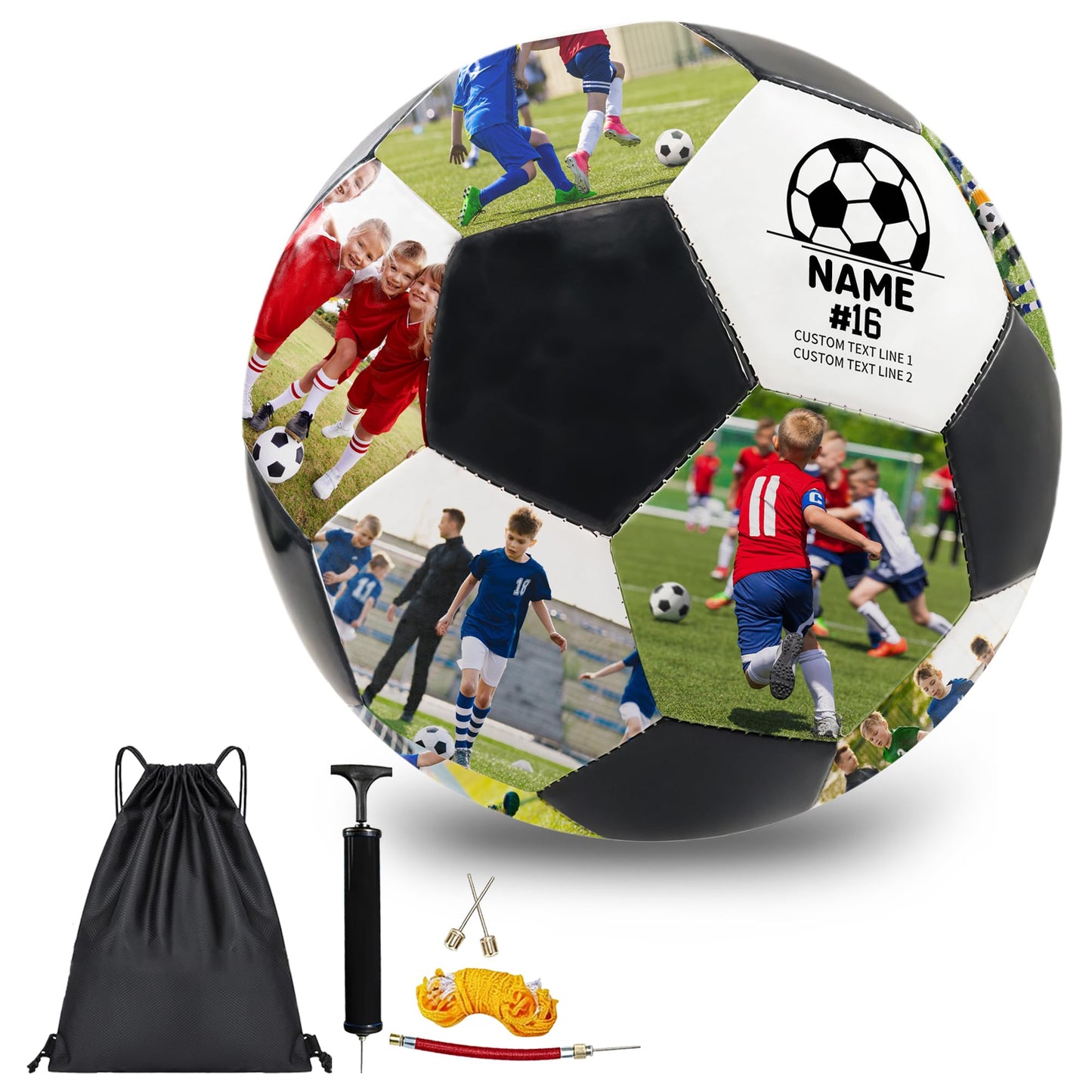 Personalizēta futbola bumba ar foto un tekstu – FCLYDER individuāla dāvanu bumba tētim, trenerim, faniem – dzimšanas dienai, Ziemassvētkiem, Tēva dienai (izmērs 3/4/5 pēc izvēles)