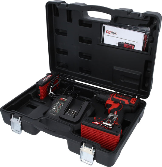 KS Tools eMONSTER bezsuku akumulatora urbjmašīnas-šurubgrieža komplekts, 4 daļas - jaudīgs, bezsuku motors, ērta lietošana.