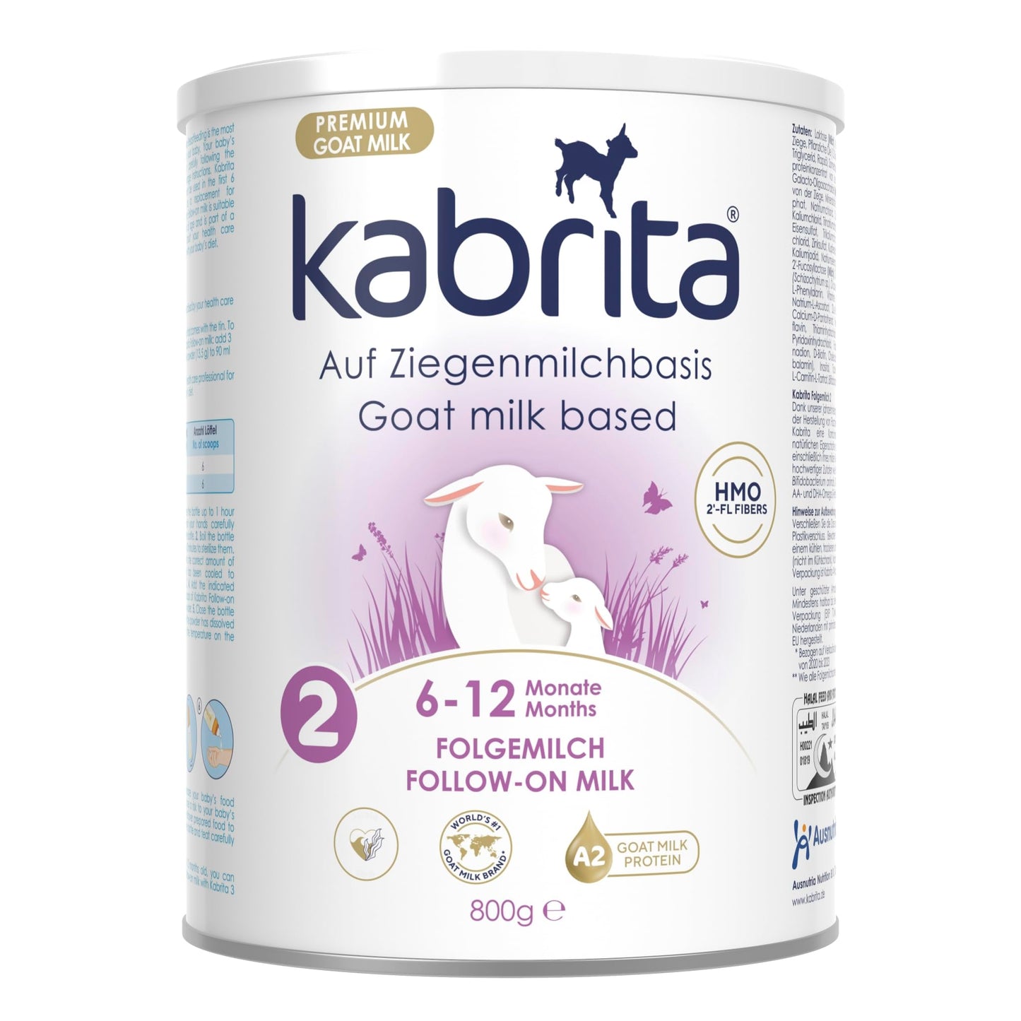 KABRITA kazas piena turpmākais maisījums 6-12 mēneši, augstvērtīga bērnu barība, 800g