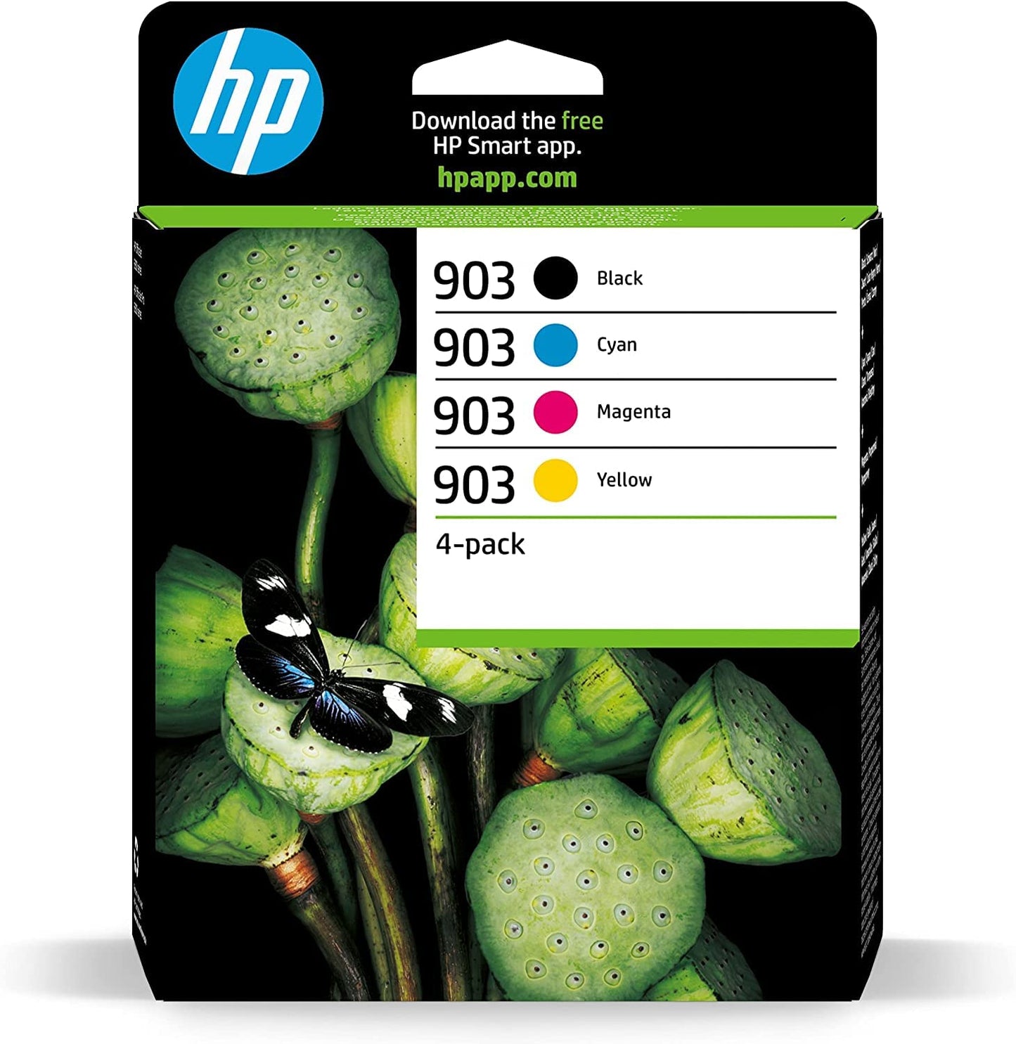 HP 903 Original Ink Cartridge Set - 1xCyan, 1xMagenta, 1xYellow, 1xBlack for HP OfficeJet 6950, Pro 6960, 6970.