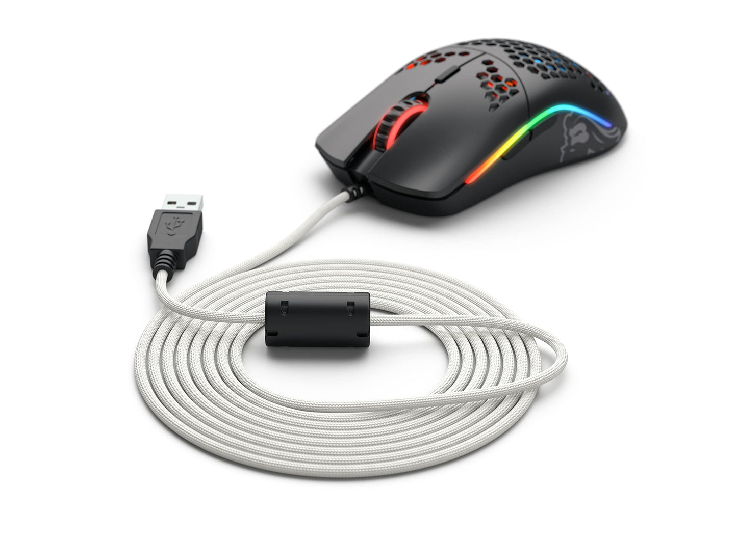 Glorious PC Gaming Race Ascended Kabelis V2 – Arktiski Balts, lightweight, flexible, high-speed gaming cable.