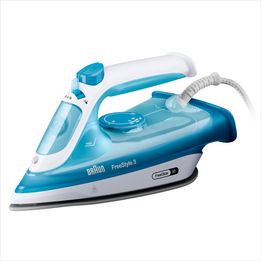 Braun FreeStyle 3 FI3144BL - 3D-FreeGlide technology, SuperCeramic sole, Ultimate FastClean, 2700W, 270ml tank, blue