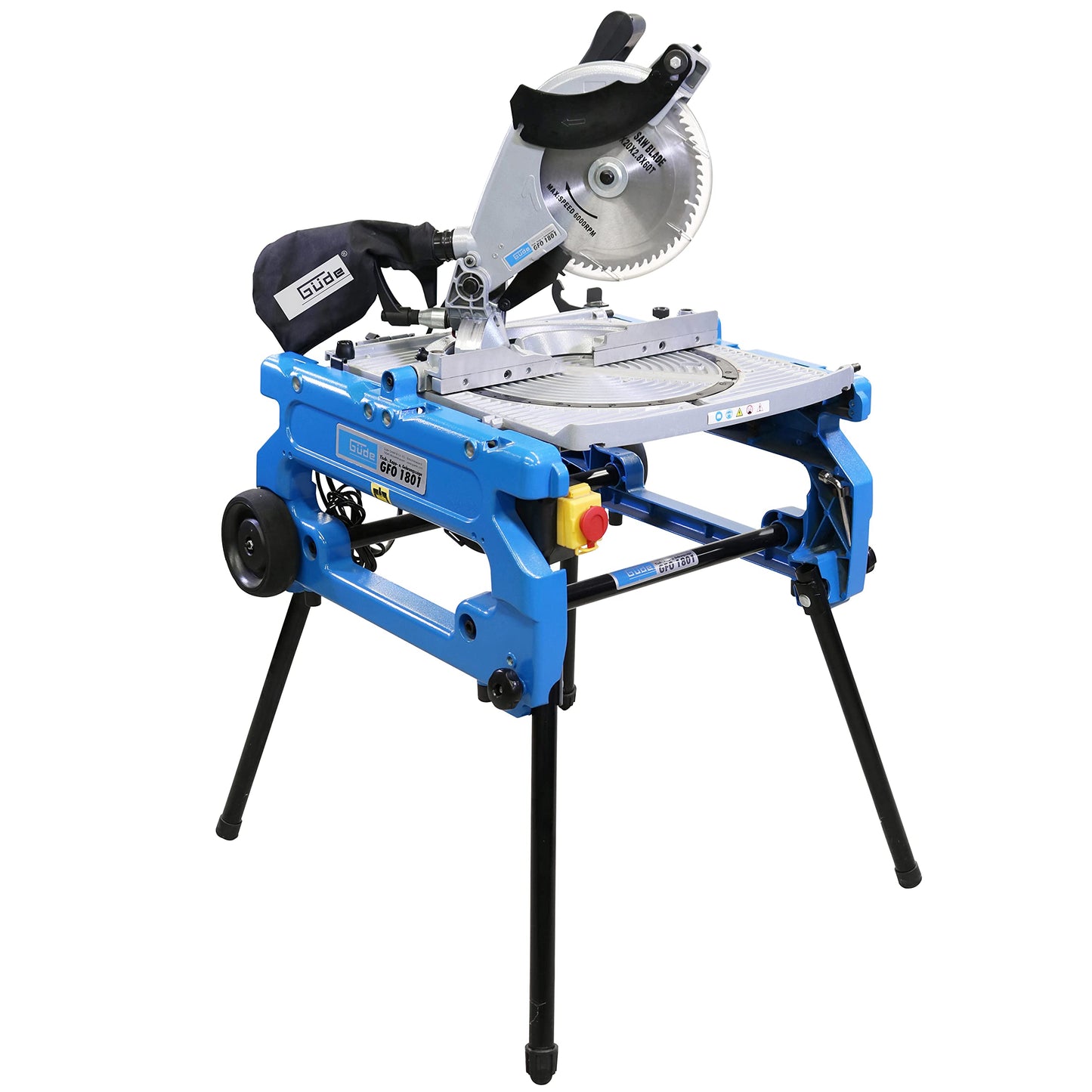 Güde galds/kaps/zāģis GFO 1801 - 1800W, 4200 RPM, 254mm HM asmens, alumīnija galds, griešanas diapazons 160x80mm.