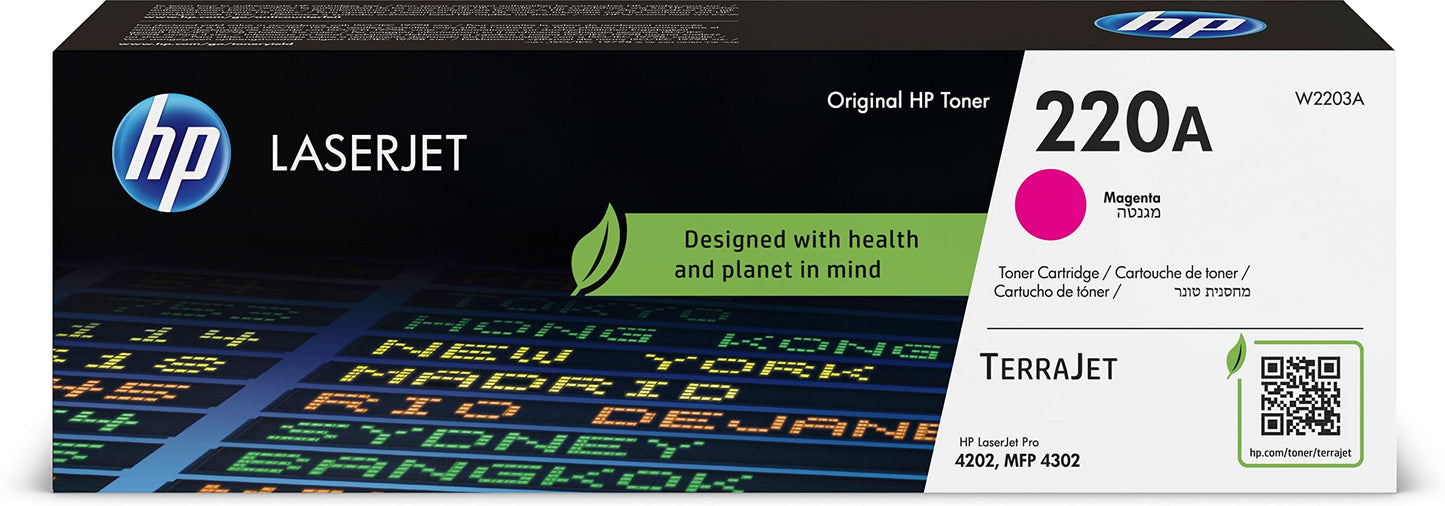 HP 220A Magenta toner cartridge - Original LaserJet, vibrant color, high-quality printing, compatible with HP printers.