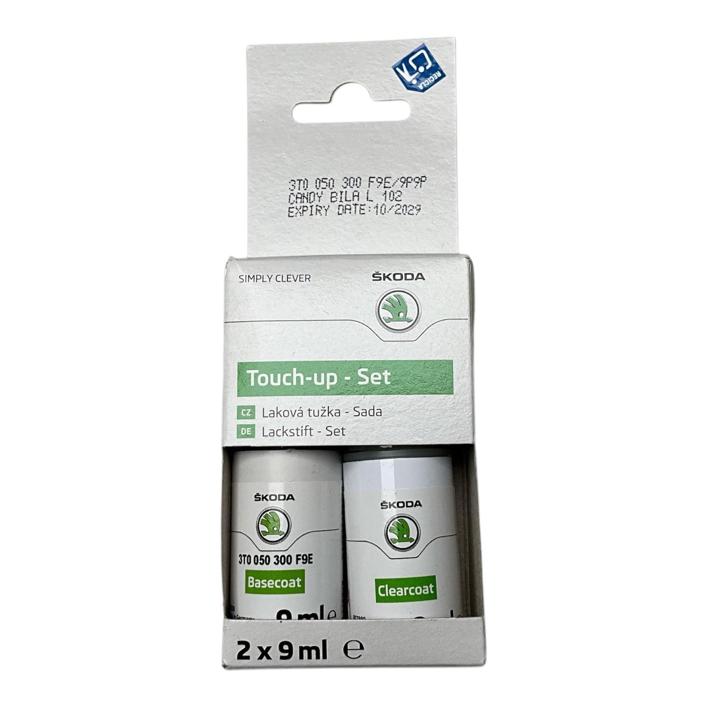 Auto krāsas zīmuļa komplekts Skoda Candy balts 9P9P F9E