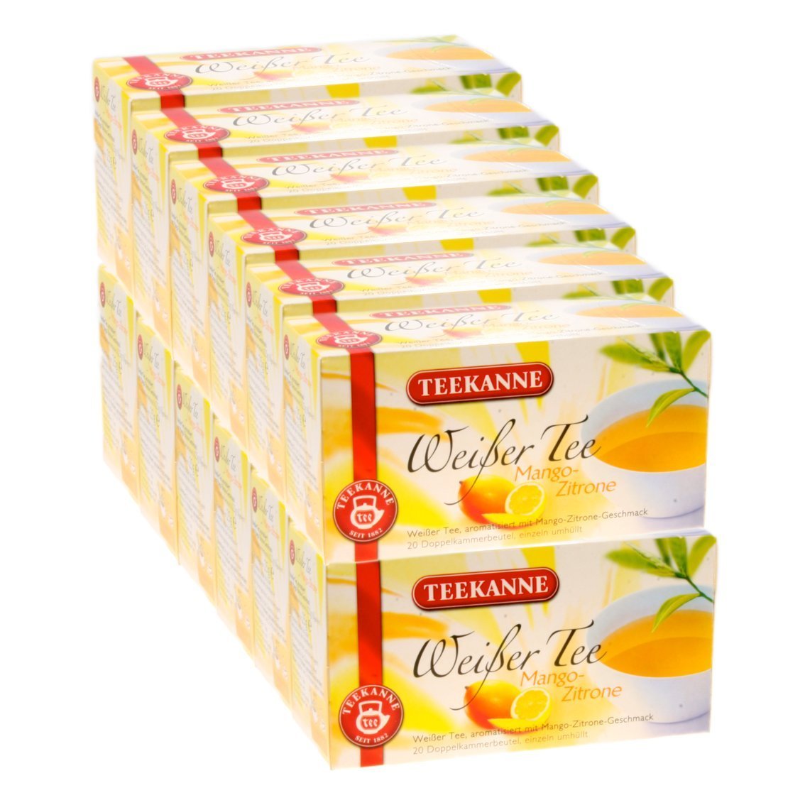 Baltā tēja ar mango un citronu TEEKANNE, 12 tējas maisiņi