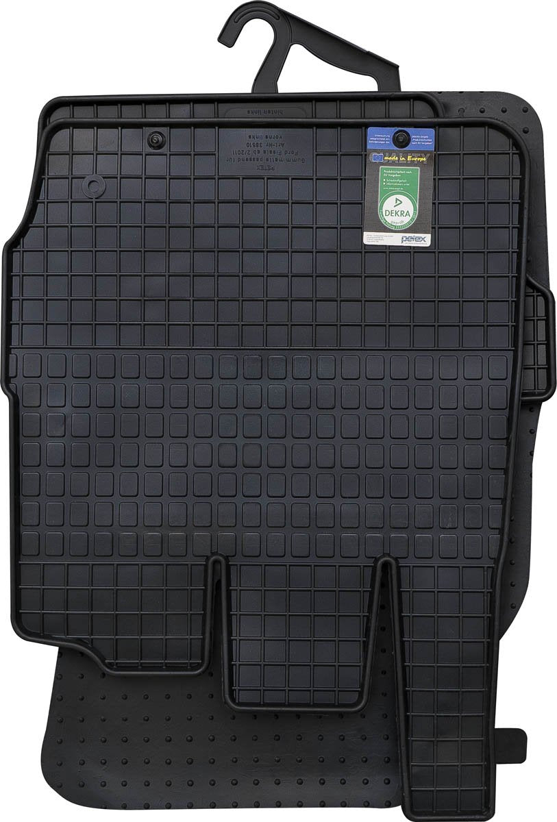 MDM PRO-7598 paklājiņi Jaguar E-Pace 2018>, precīzi izgatavoti no samta ar mākslīgās ādas malām un divkāršu šuvju hromētām šuvēm