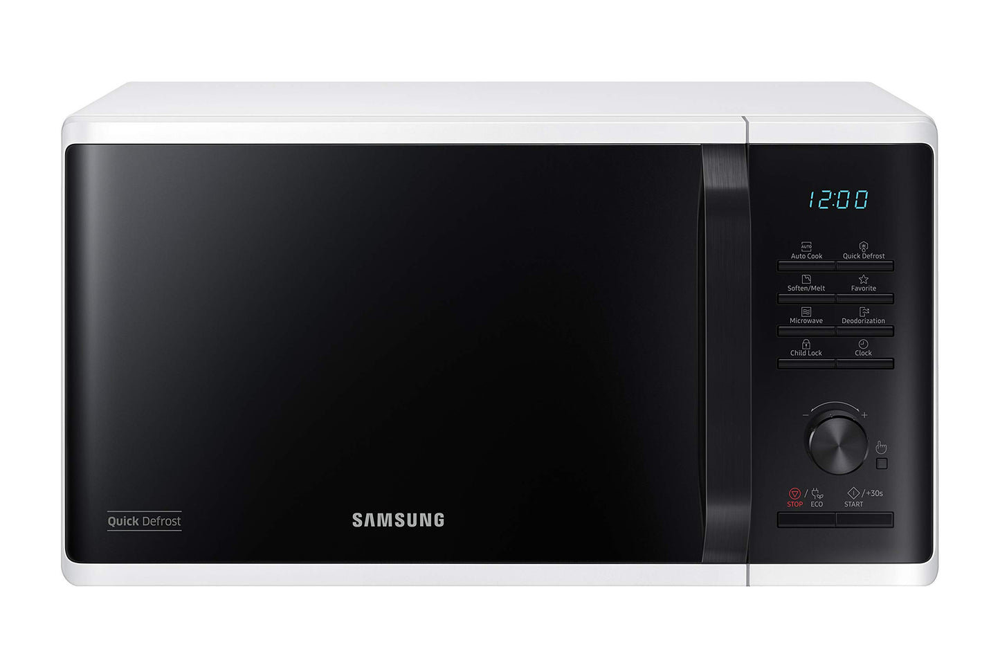 Samsung MS2AK3515AW/EG mikroviļņu krāsns, 800 W, 23 ℓ iekšējais tilpums, 48,9 cm platums, ātrā atkausēšana, 29 automātiskās programmas, balta