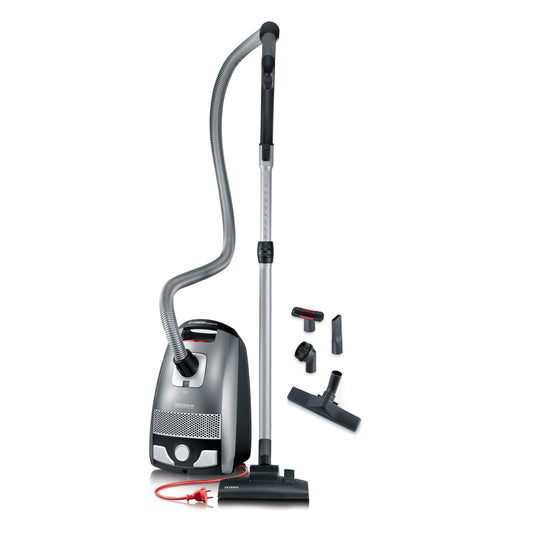 SEVERIN S'POWER grīdas putekļsūcējs - jaudīgs, kluss, 360° ritenīši, HEPA 13 filtrs, piederumi parketam un paklājam.