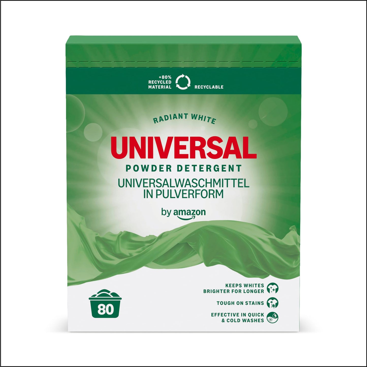 Universāls veļas pulveris by, 4,8kg, 80 mazgāšanas reizēm