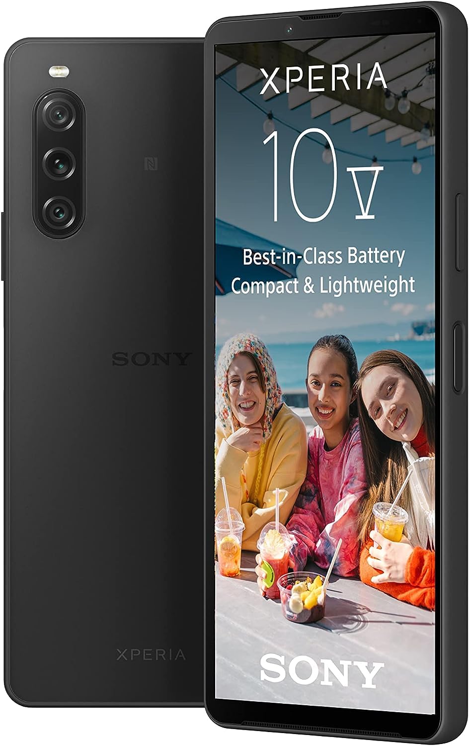 Sony Xperia 10 V - 6.1" 21:9 OLED, triple camera, 5000 mAh battery, lightweight, Android 13, IP65/68, black, Amazon exclusive
