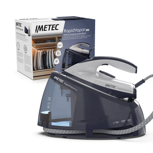 Imetec Rapidvapor Plus - tvaika ģenerators, 1 min gatavs, 1,2 L tvertne, Fluid Ceramic zole, 300 g tvaika trieciens, 5,5 bar spiediens