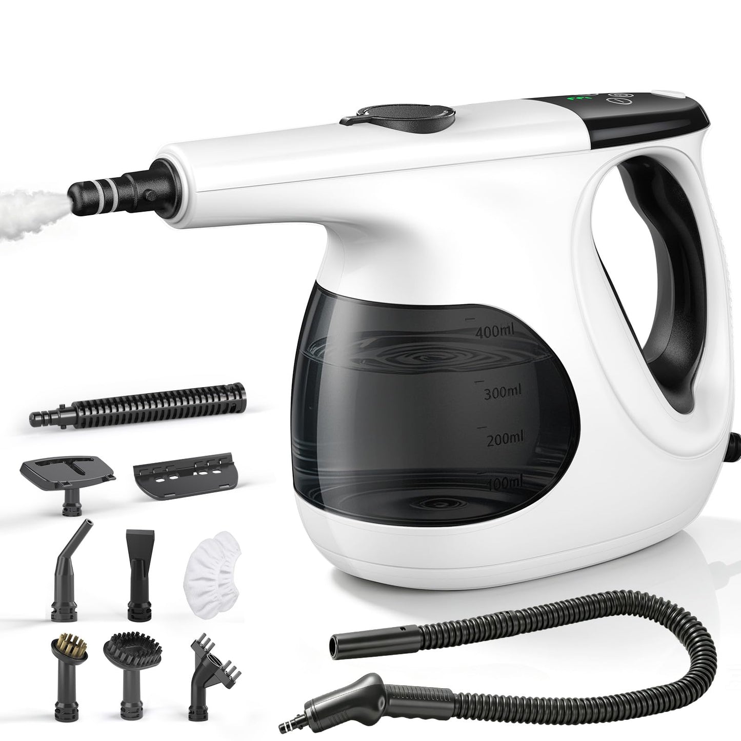 JBER Dampfreiniger Handgerät 1200W mājai, 3 sek. uzsildīšana, 400ML tvertne