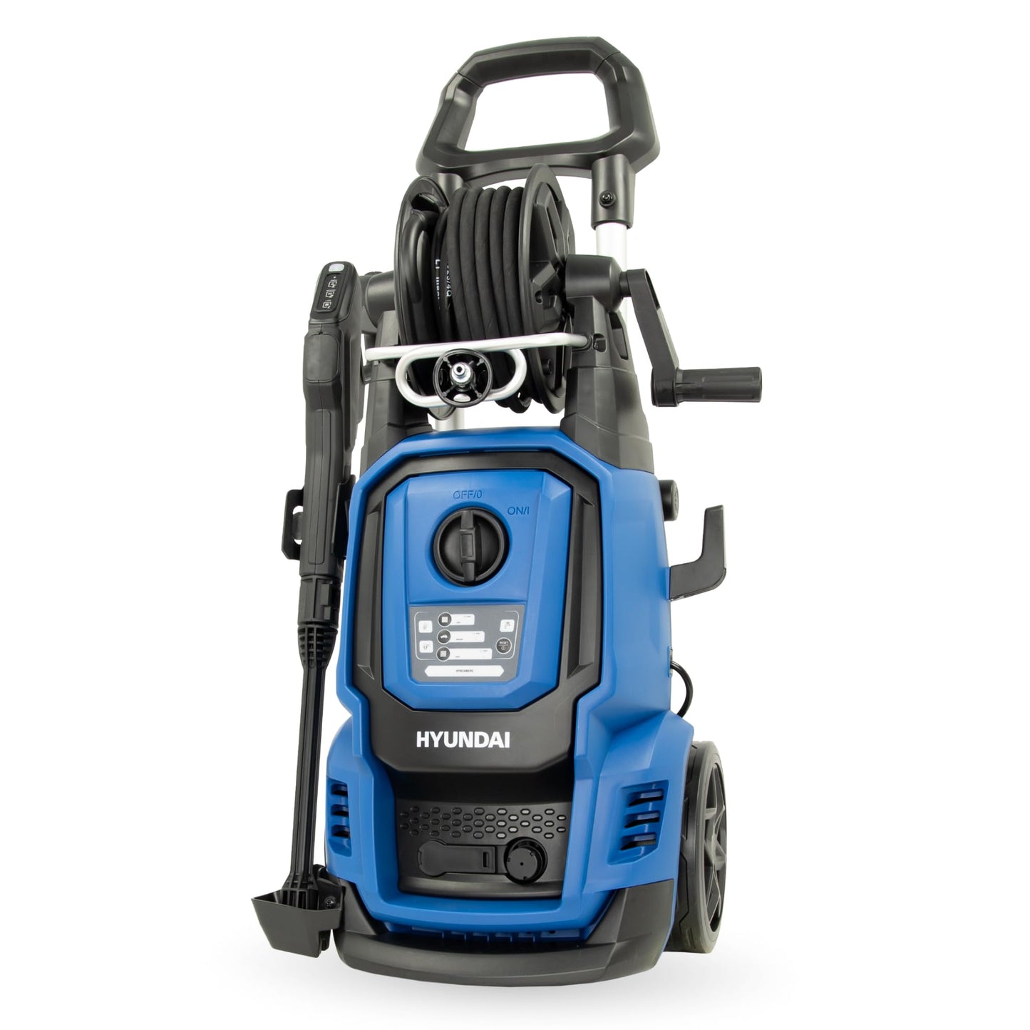 HYUNDAI augstspiediena mazgātājs HPW2400CRE, max. 195 bar - 450 l/h, 2400 W, EL.-Control, 10m pretvērpšanās šļūtene, regulējama sprausla, rotējoša turbosprausla, ziepju pudele