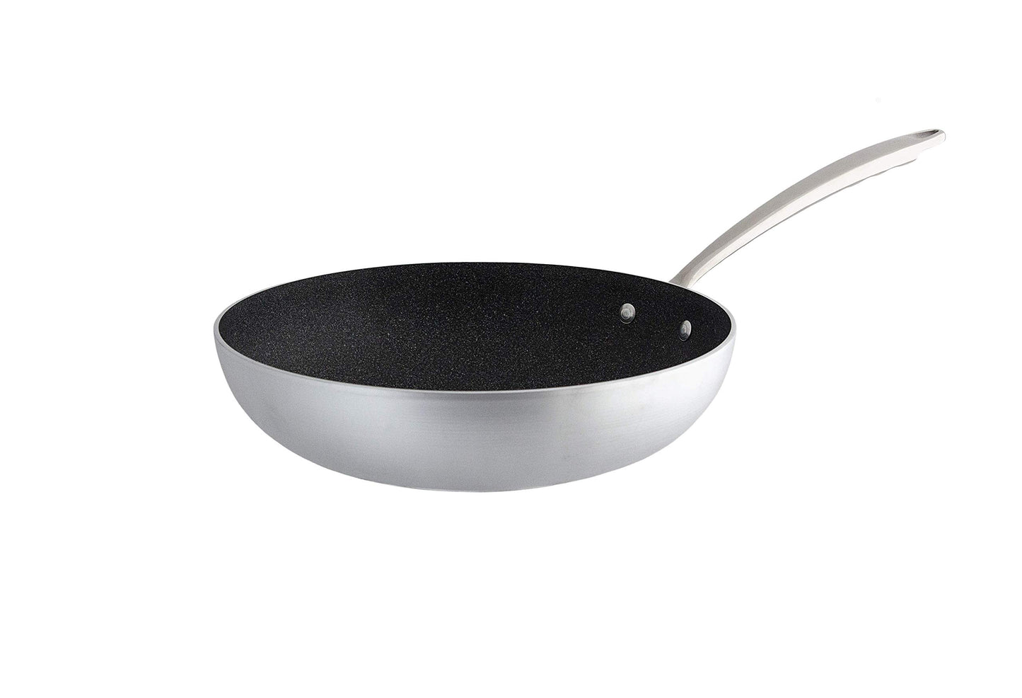 Pentole Agnelli ALCX111BGPI28 - Induction-compatible aluminum pot with a cream-colored non-stick coating and ergonomic handle.