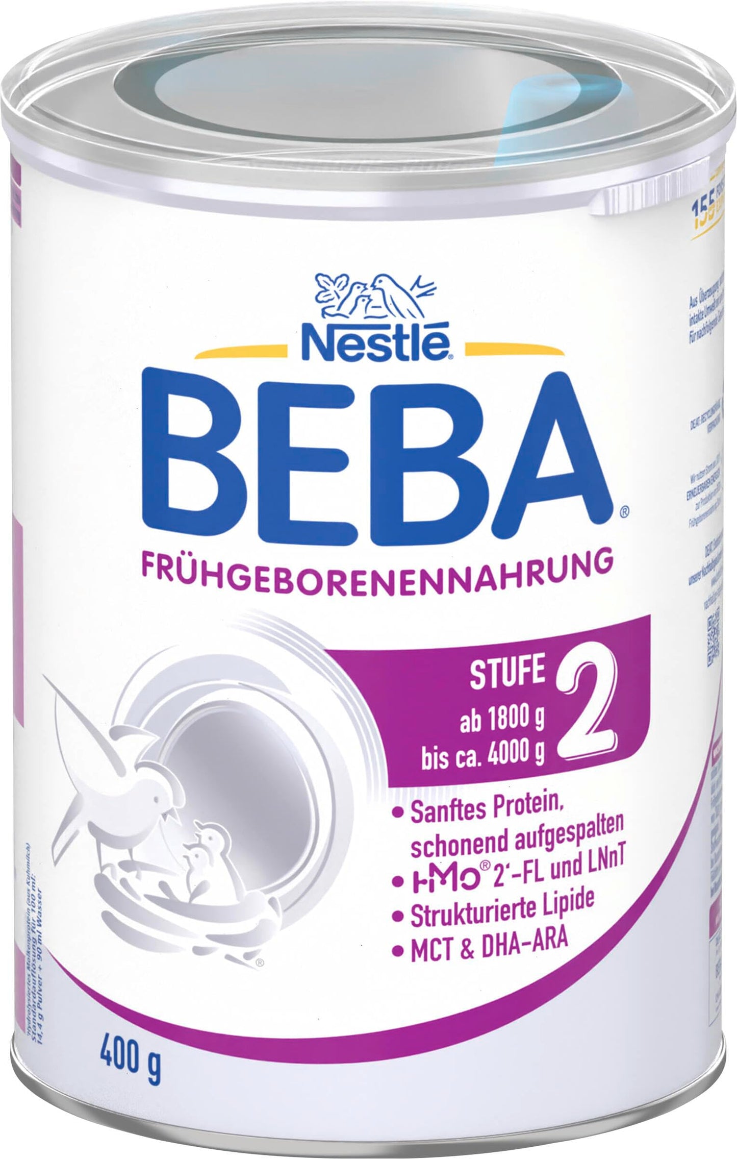 Priekšlaikus dzimušu bērnu maisījums BEBA Frühgeborenennahrung Stufe 2, pulveris pēc izrakstīšanās no klīnikas (1 x 400g)