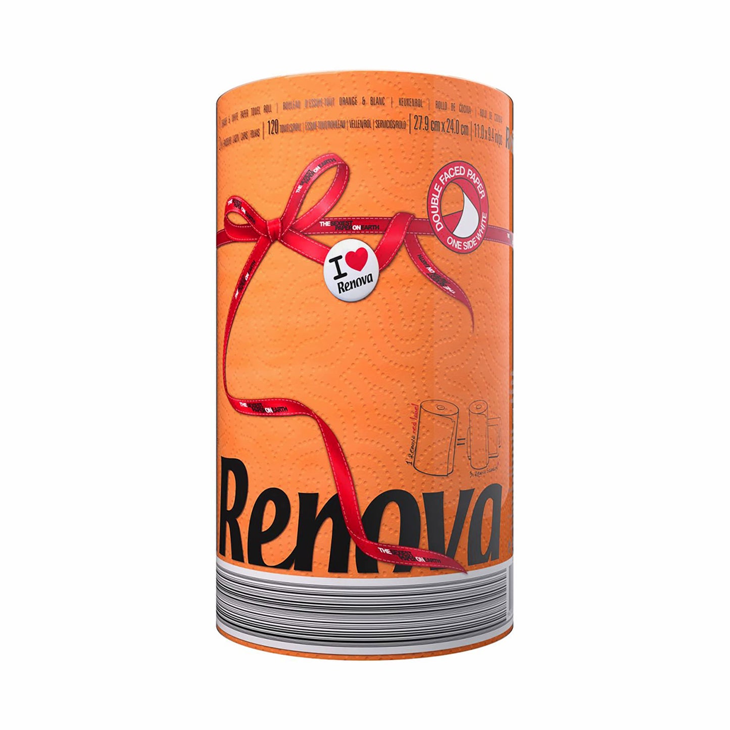 Papīra dvieļi Renova ORANGE 1 rull, Protects Slips Regular