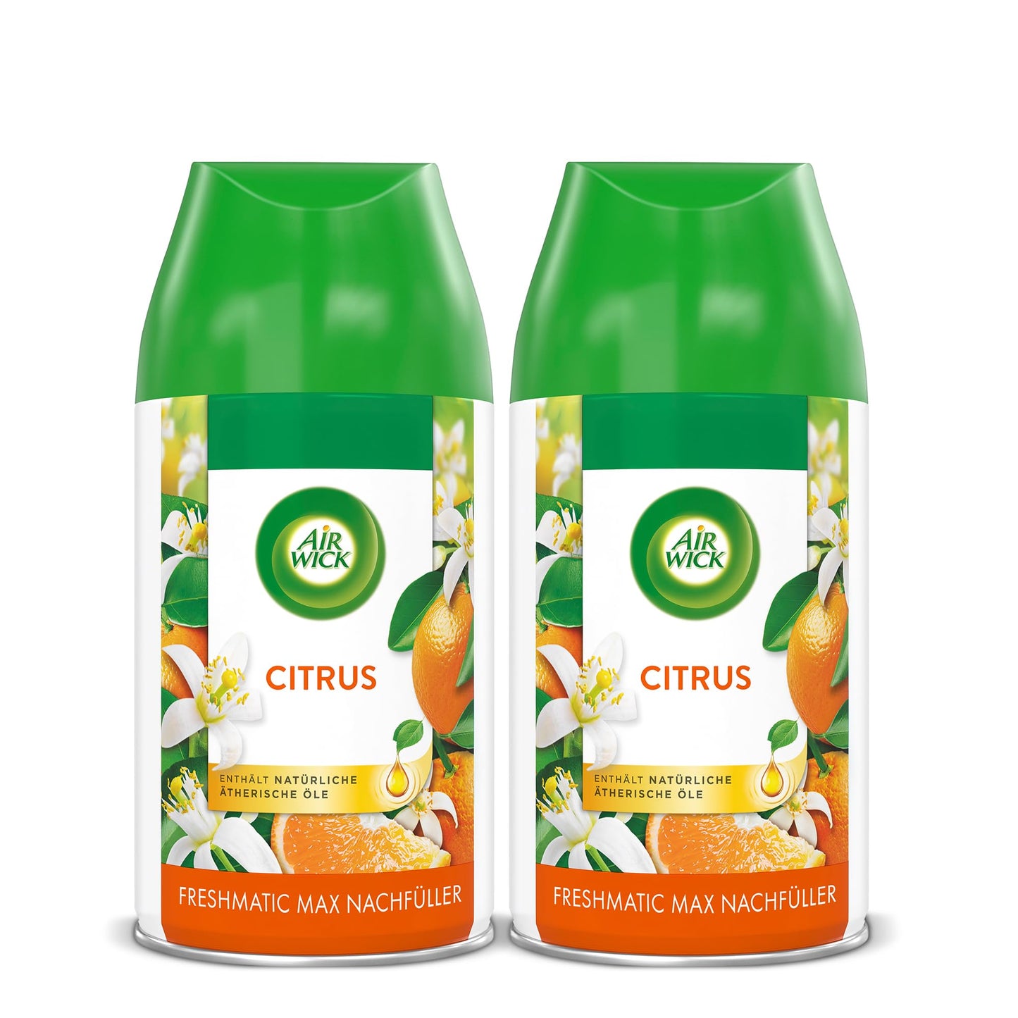 Gaisa atsvaidzinātājs Air Wick Freshmatic Max DUO uzpilde Citrus – 2 x 250 ml telpu aromāts un gaisa atsvaidzinātājs