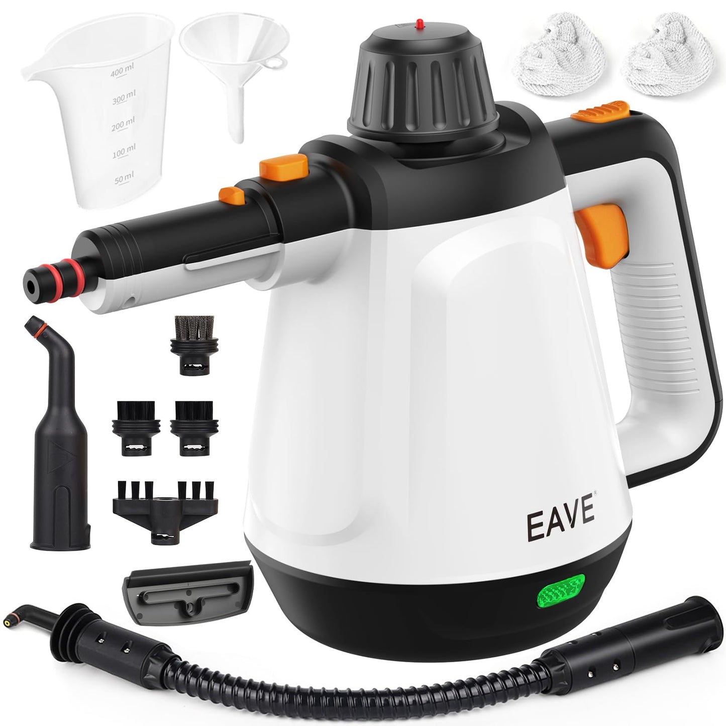 Rokas tvaika tīrītājs 110℃ Steam Cleaner ar 10 uzgaļiem un 5m kabeli