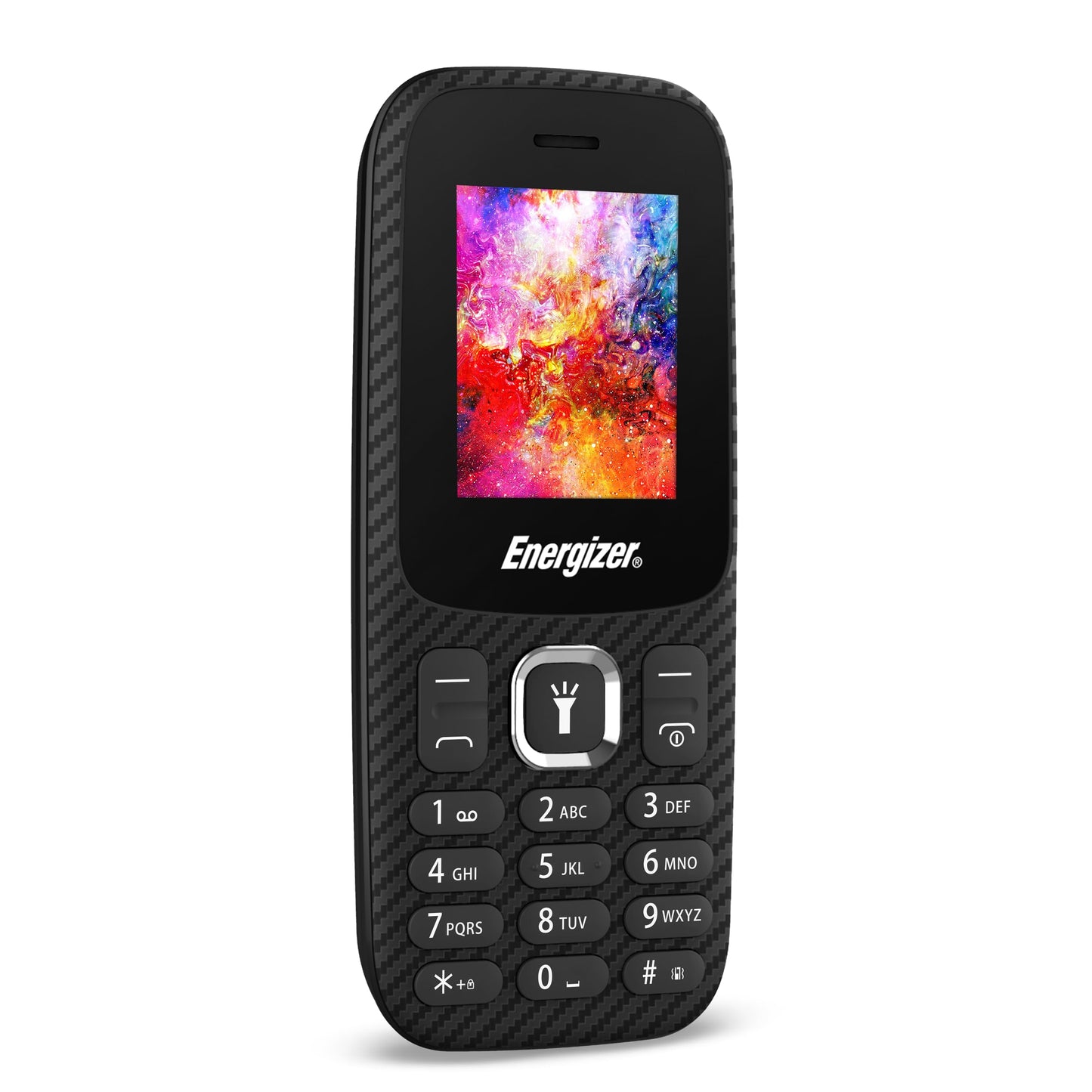 Energizer Mobilais E13-2G - Dual-SIM black mobile phone with compact design and essential features.