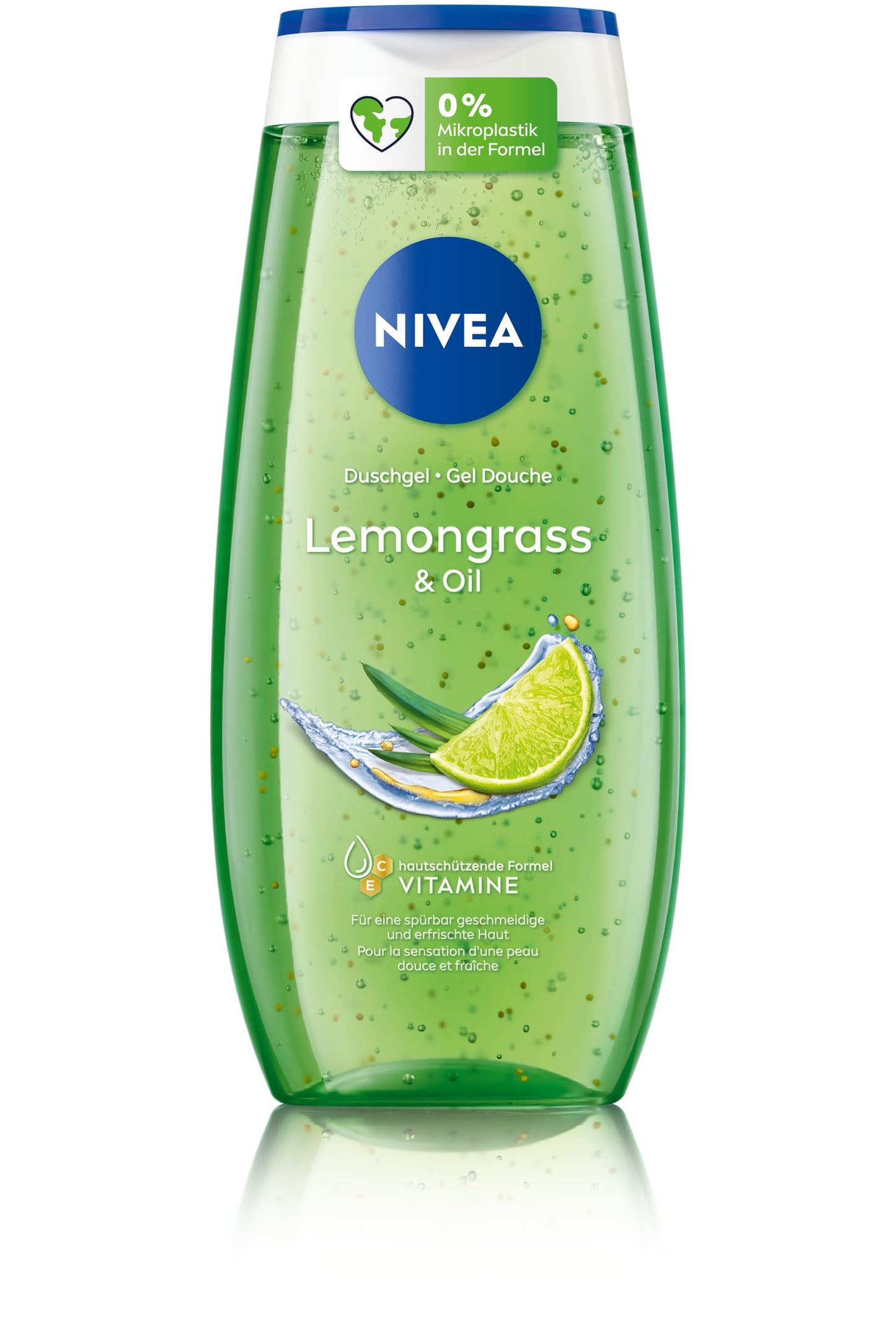 Dušas želeja NIVEA Lemongrass & Oil, atsvaidzinoša ķermeņa mazgāšanas želeja, 250 ml