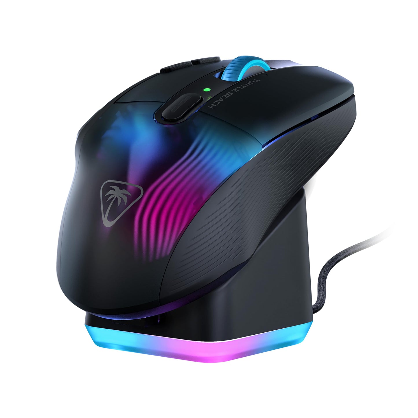 Turtle Beach Kone XP Air - Bezvadu, pielāgojama RGB spēļu pele ar 19K DPI, 100 stundu akumulatoru un uzlādes staciju.