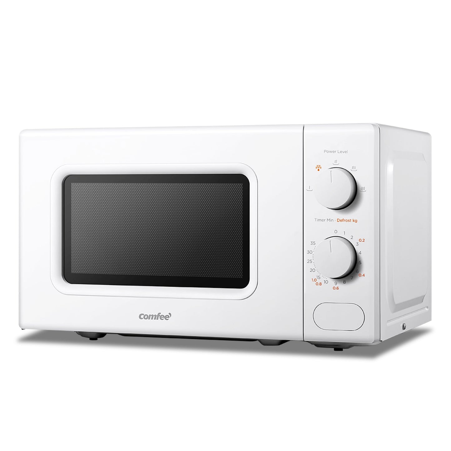 COMFEE' mikroviļņu krāsns balta, 20 litri, 700 W, 5 jaudas līmeņi, ātrās atkausēšanas funkcija, manuālais taimeris, kompakts dizains - CM-M202CC(WH)