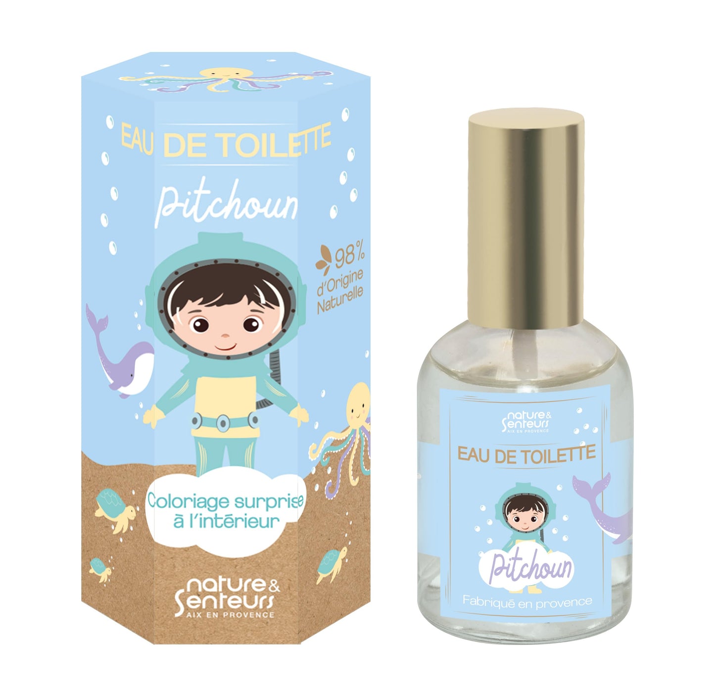 Bērnu eau de toilette NATURE & SENTEURS Pitchoun, 50 ml, citrusaugļi un baziliks, zēniem 4–8 gadiem