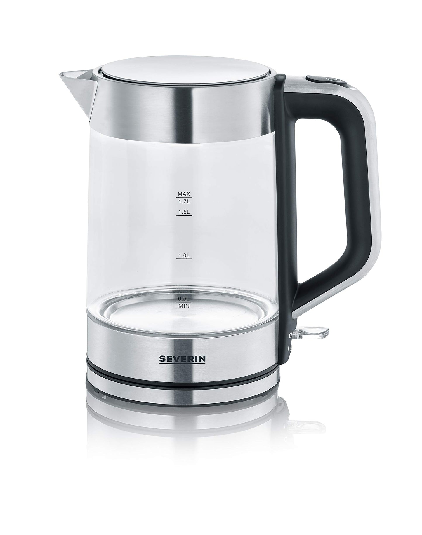 SEVERIN ūdens vārītājs - nerūsējošais tērauds, stikls, 1,7 L, 2200 W, 100% BPA brīvs, kompakts un jaudīgs, WK 3420