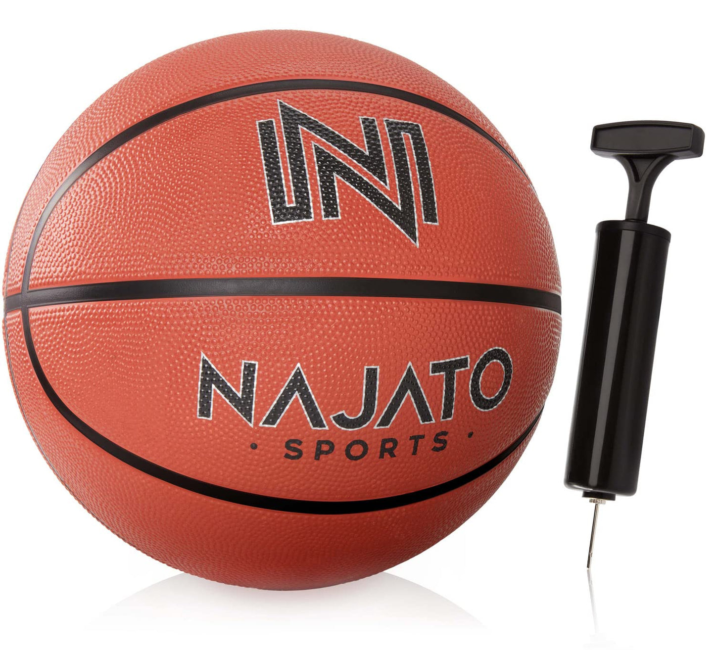 Basketbola bumba NAJATO Sports, 7. izmērs, komplektā ar pumpi