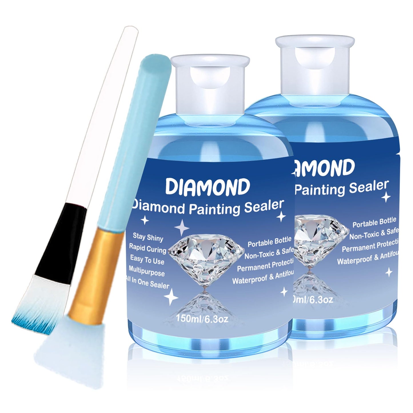 Dimanta gleznošanas hermētiķis EIGTWEN 150ml, dimanta gleznu līme, 5D Diamond Painting piederumi, 2 gab.