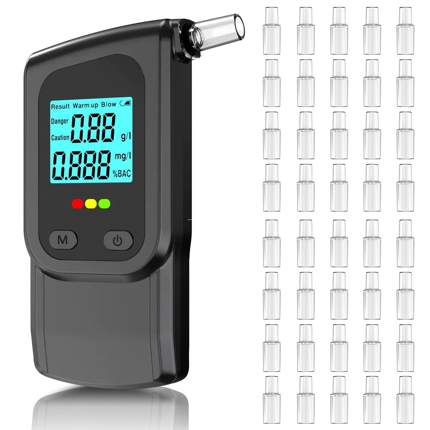 Alkohola testeris Astriva ar 40 iemutņiem | promiļu mērītājs ar 2 sensoriem un LCD displeju