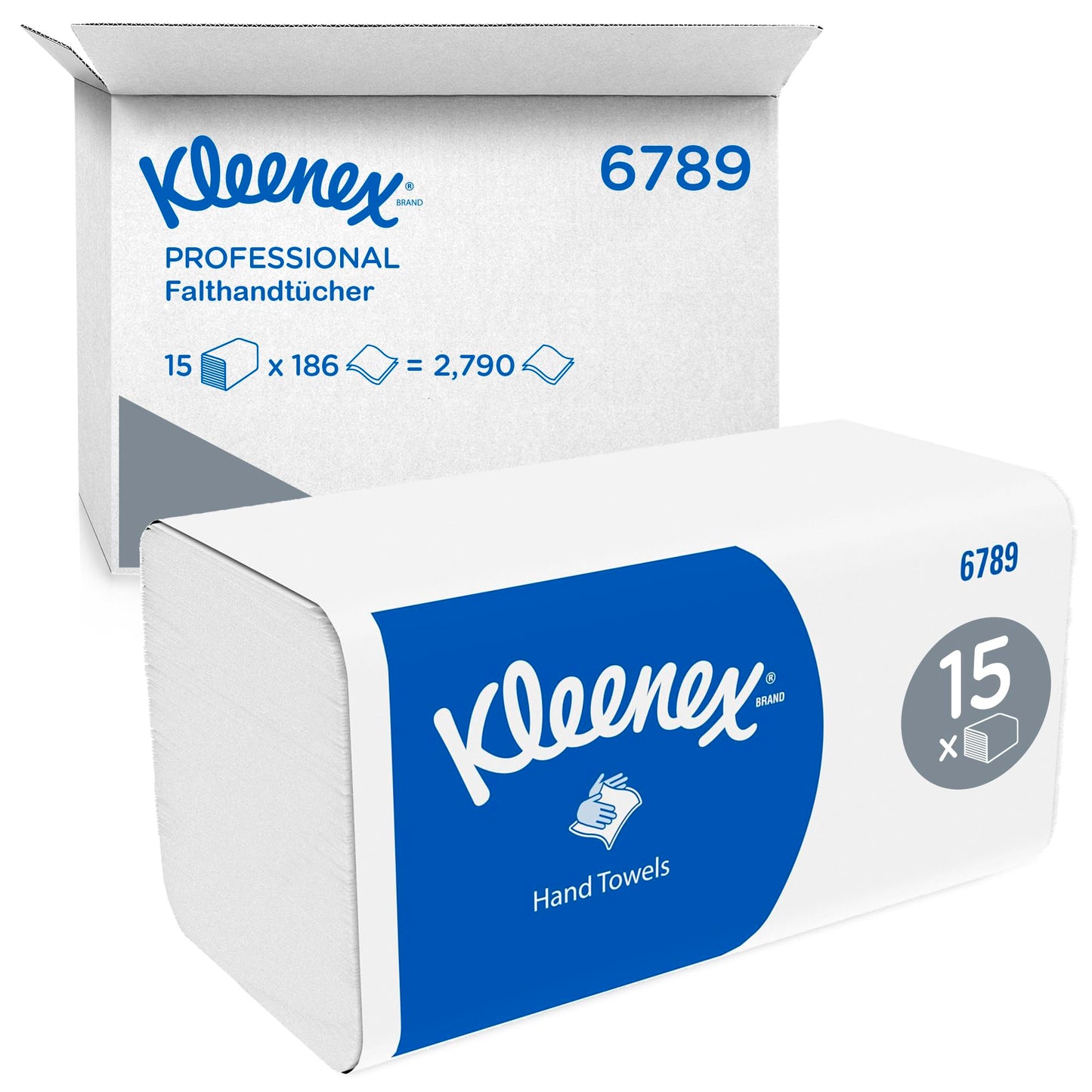Papīra dvieļi Kleenex 6789, balti, 2 slāņi, formāta dvieļi, 15x186