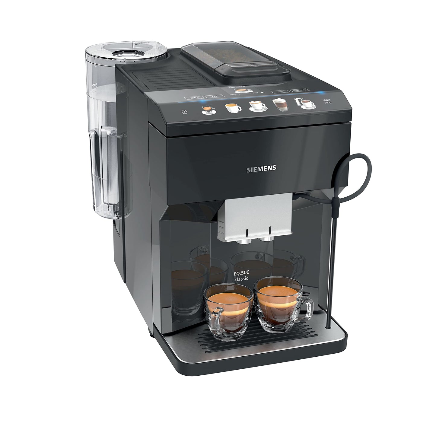 Siemens TP503R09 espresso machine - 1500W, 1.7L capacity, sleek black design, user-friendly interface.